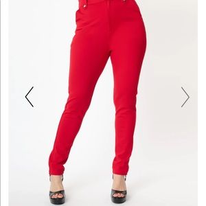 Red Cigarette Kitty Pants